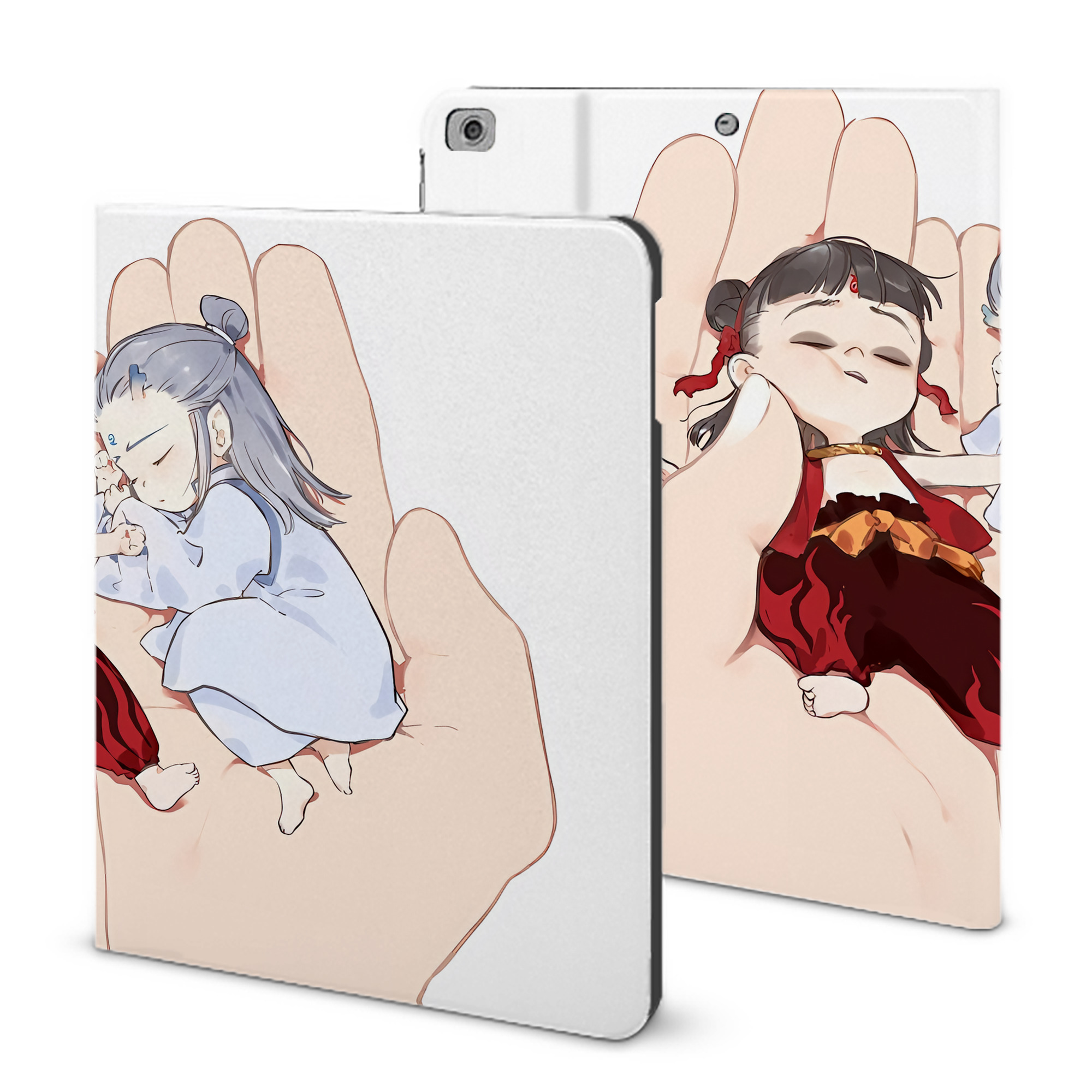 （画像用） Ne Zha 2 ナタ 魔童の大暴れ IPad ケース ブック型 PUレザー TPU 耐衝撃 軽量 薄型 ペン収納なし 全面保護 IPad 各モデル対応